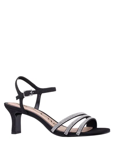 NINA WOMEN'S BETTANY MID HEEL CRYTAL ASYMMETRICAL STRAPS