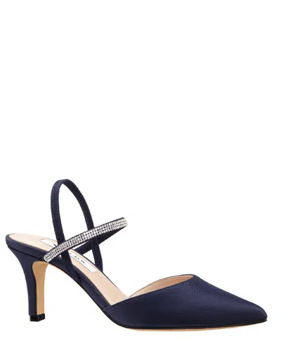 Nina Billie Slingback Pointed Toe Pump In Navy Peau