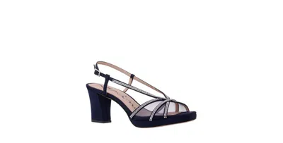 NINA WOMEN'S BONNEY RHINESTONE SQUARE TOE DRESS SANDALS