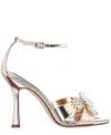 Nina Women's Dawn Dress Sandal With Crystal Flowers In Platino
