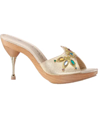 Nina Women's Delight Retro Slide Slip On Sandals In Gold