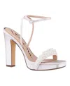 Nina Evette Ankle Strap Platform Sandal In White