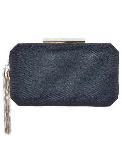 Nina Women's Geometric Minaudiere Bag With Tassle In Blue