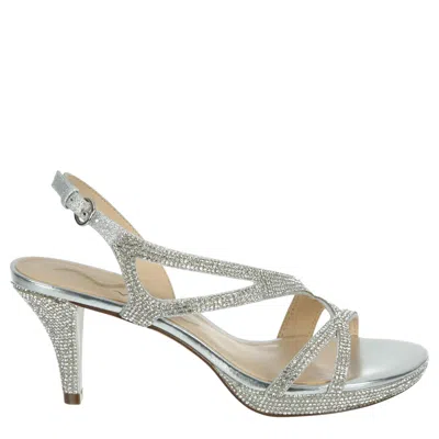Nina Women's N By  Nerice Sandals Silver Open Toe Platform Slingback Zap1714