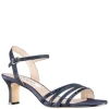 Nina Nelena Womens Leather Ankle Strap Evening Sandals In Navy