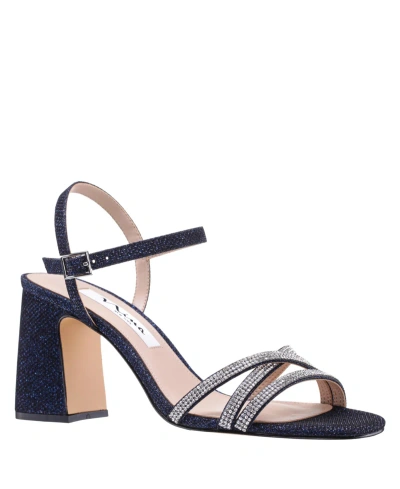 Nina Women's Quella Block Heel Evening Sandals In Navy