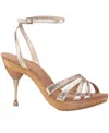 Nina Remi Ankle Strap Platform Sandal In Gold