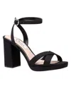 Nina Shelia Womens Comfort Insole Synthetic Ankle Strap In Black