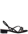 Nina Womens Block Heel Man Made Ankle Strap In Black