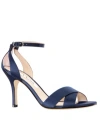 Nina Venus Womens Ankle Strap Open Toe Heel Sandals In Navy Satin