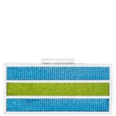 Nina Women's Ziona Colorblock Crystal Minaudiere Clutch In Cielo/limelight In Multi