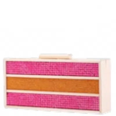 Nina Women's Ziona Crystal Minaudiere Clutch In Ultra Pink Colorblock In Multi
