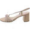 Nina Womens Embellished Leather Slingback Heels In Gold