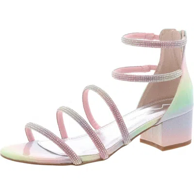 Nina Womens Embellished Patent Leather Block Heels In Multi