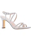 Nina Anna Womens Satin Slingback Sandals In Silver
