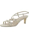 Nina Neptune Womens Leather Open Toe Strappy Sandals In Gold
