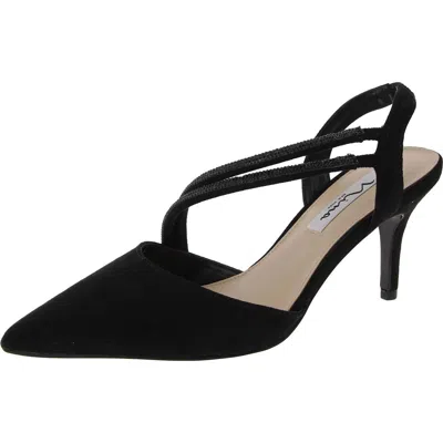 Nina Womens Padded Insole Slingback Heels In Black