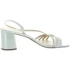 Nina Womens Rhinestone Leather Strappy Sandals In Silver