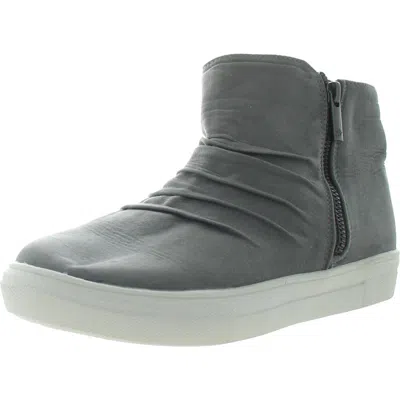 Nina Womens Zipper Manmade High-top Sneakers In Grey
