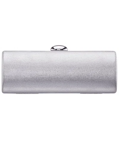 Nina Xandra Barrel Minaudiere Small Clutch Bag In Silver