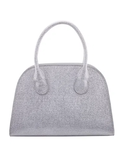 Nina Yorke Metallic Small Satchel Bag In Silver