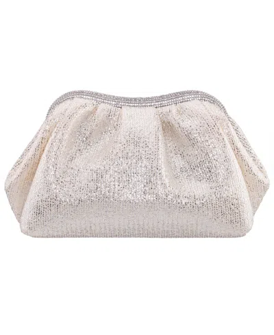 Nina Zayla Straw Small Clutch Handbag In Metallic