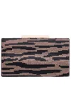 Nina Zebra Print Crystal Curved Minaudiere Clutch In Black,gold