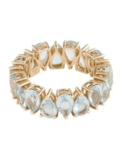 Pre-owned Nina Zhou 14k 5.83ctw Aquamarine Eternity Band In Multi