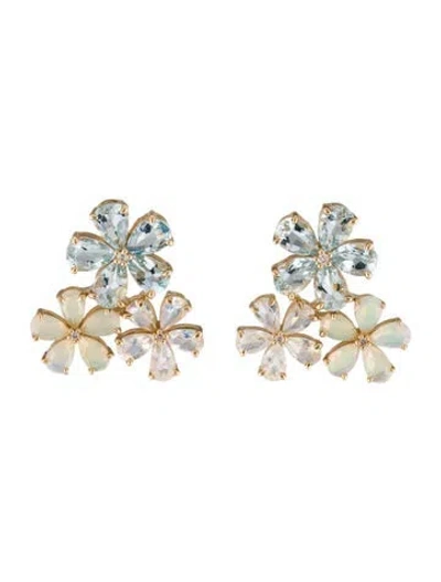 Pre-owned Nina Zhou 14k Multistone Drop Earrings