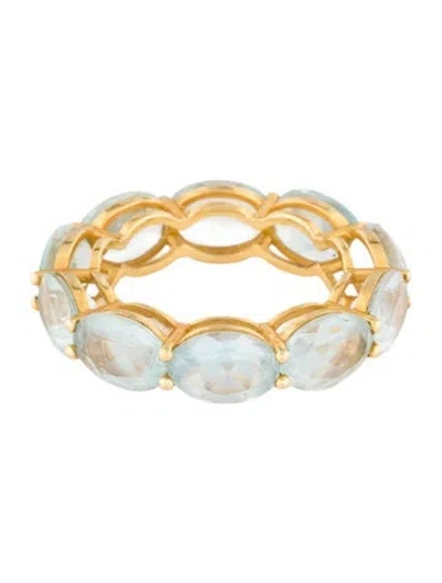 Pre-owned Nina Zhou 18k 6.59ctw Aquamarine Eternity Band In Multi