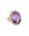 Nina Zhou Jewelry 14k 10.42 Ct. Tw. Diamond & Gemstone Cocktail Ring In Purple
