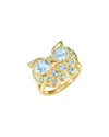 Nina Zhou Jewelry 14k 2.13 Ct. Tw. Diamond & Aquamarine Cocktail Ring In Gold