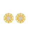 Nina Zhou Jewelry 14k 2.67 Ct. Tw. Diamond & Yellow Sapphire Stud Earrings In Gold