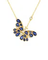 Nina Zhou Jewelry 14k 2.90 Ct. Tw. Blue Sapphire Pendant Necklace In Gold
