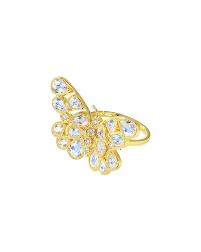Nina Zhou Jewelry 14k 3.25 Ct. Tw. Diamond & Moonstone Cocktail Ring In Gold