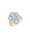 Nina Zhou Jewelry 14k 3.26 Ct. Tw. Diamond & Opal Cocktail Ring In Blue