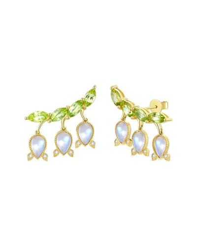 Nina Zhou Jewelry 14k 3.26 Ct. Tw. Gemstone Stud Earrings In Multi