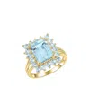 Nina Zhou Jewelry 14k 4.50 Ct. Tw. Aquamarine Cocktail Ring In Blue