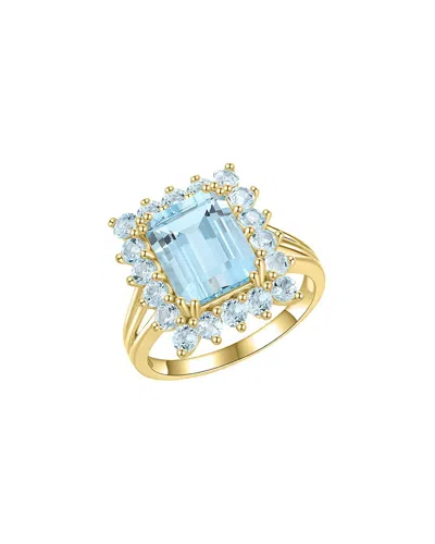 Nina Zhou Jewelry 14k 4.50 Ct. Tw. Aquamarine Cocktail Ring In Blue