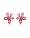 Nina Zhou Jewelry 14k 4.84 Ct. Tw. Diamond & Pink Sapphire , Tourmaline Stud Earrings In Pink