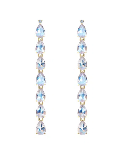 Nina Zhou Jewelry 14k 5.04 Ct. Tw. Diamond & Moonstone Drop Earrings In Gold