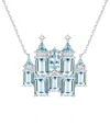 Nina Zhou Jewelry 14k 5.24 Ct. Tw. Aquamarine Pendant Necklace In Metallic