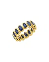 Nina Zhou Jewelry 14k 5.25 Ct. Tw. Blue Sapphire Eternity Ring In Gold