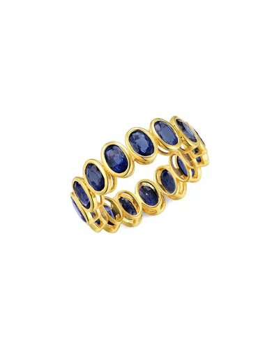 Nina Zhou Jewelry 14k 5.25 Ct. Tw. Blue Sapphire Eternity Ring In Gold