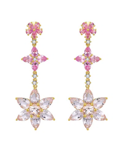 Nina Zhou Jewelry 14k 7.45 Ct. Tw. Diamond & Gemstone Drop Earrings In Pink