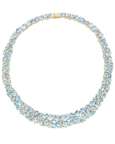Nina Zhou Jewelry 14k 94.15 Ct. Tw. Gemstone Collar Necklace In Blue