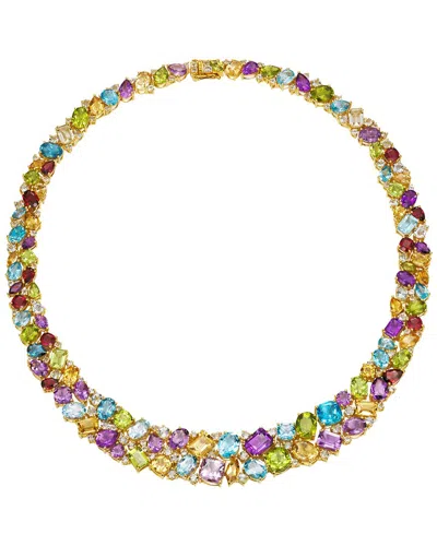 Nina Zhou Jewelry 14k 95.00 Ct. Tw. Aquamarine, Topaz, Amethyst, Peridot, Citrine, Garnet Collar Nec In Multi