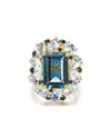 Nina Zhou Jewelry 14k 14.20 Ct. Tw. Gemstone Cocktail Ring