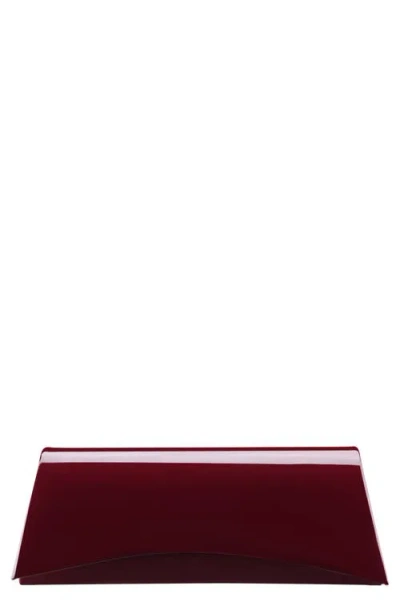 Nina Zoey Faux Leather Clutch In Bordeaux