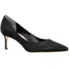 Nina Womens Rhinestone Slip-on Kitten Heels In Black